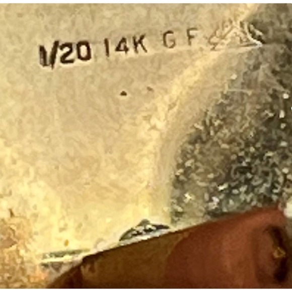 Yellow Gold 14K Filled 1/20th Quality Vintage Cuff Links & Tie Tack Set w/ Box - Picture 3 of 16